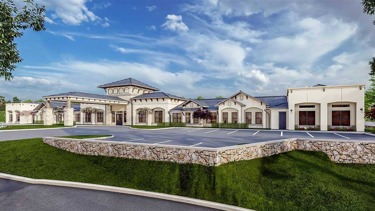 Outside front of The Emberly at Heritage Glen in Alliance Fort Worth