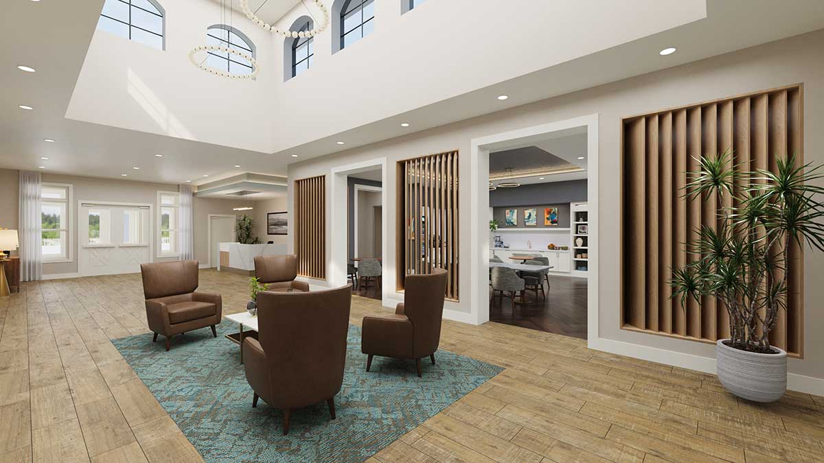 Common room area at The Emberly at Heritage Glen in Alliance